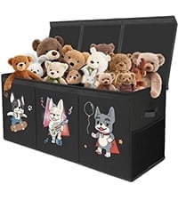 Toy Box Chest Organizer Bins for Girls Boys, Kids Large Fabric Collapsible Storage Basket Container with Flip-Top Lid & Handles for Clothes,Blanket,Nursery,Playroom,Bedroom