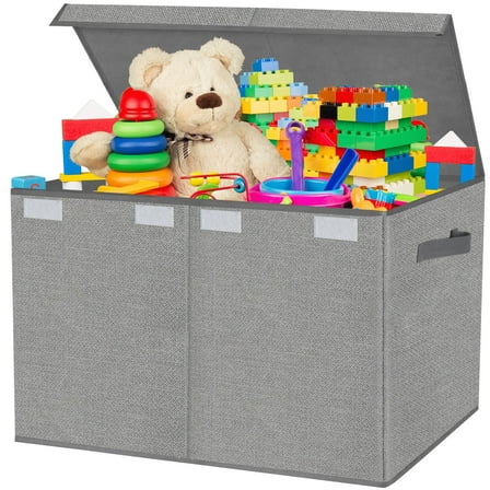 Toy Box Chest Storage Organizer for Boys Girls - Large Kids Collapsible Toy Bins Container