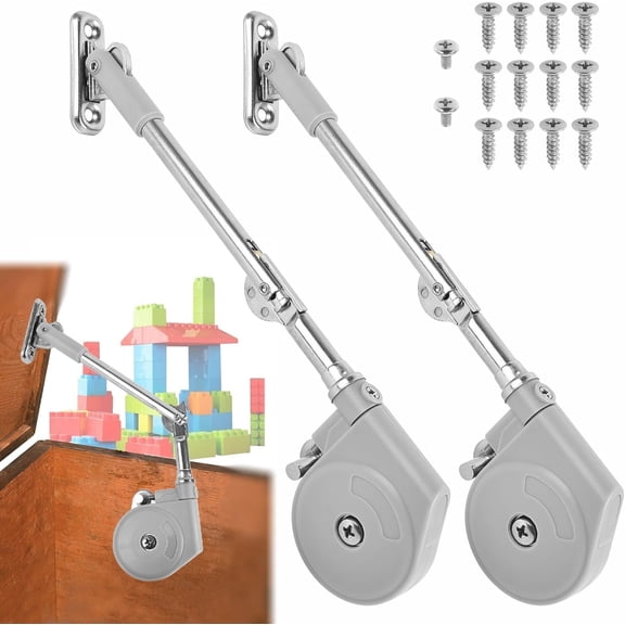 Toy Box Hinge Soft Close, Lid Stay 105 Degree Open Slow Down Chest Hinges Lid Support for Upward Top Opening Flap Doors Wooden Box Cedar Storage Trunks & Benches (2Pack)