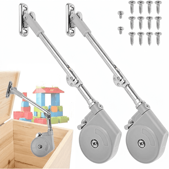 Toy Box Hinge Soft Close, Lid Stay 105 Degree Open Slow Down Chest Hinges Lid Support for Upward Top Opening Flap Doors Wooden Box Cedar Storage Trunks & Benches (2Pack)