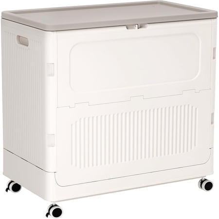 Toy Box for Living Room Area - 130L Extra Large Toy Chest Storage Organizer - Collapsible Sturdy Toy Storage Bins with Lids and Wheels - Kids Toy Box for Boys, Girls, Nursery, Playroom