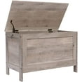 thumbnail image 1 of Toy Box, Retro Wooden Look Storage Chest with Safety Hinge, Entryway Storage Bench Supports 220 lb, 29.9 x 15.7 x 18.9 Inches Toy Chest Organizer, Easy Assembly (Greige), 1 of 8