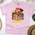 thumbnail image 1 of Toy Box Treasures Shirt | Vintage Christmas Toy Graphic Tee, Light Pink, Size XL, 1 of 6