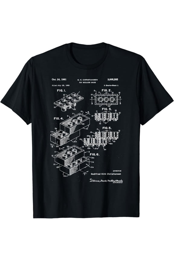 Toy Building Brick Patent T Shirt Funny Streetwear Tops Women Clothing Camisetas Ropa De Mujer