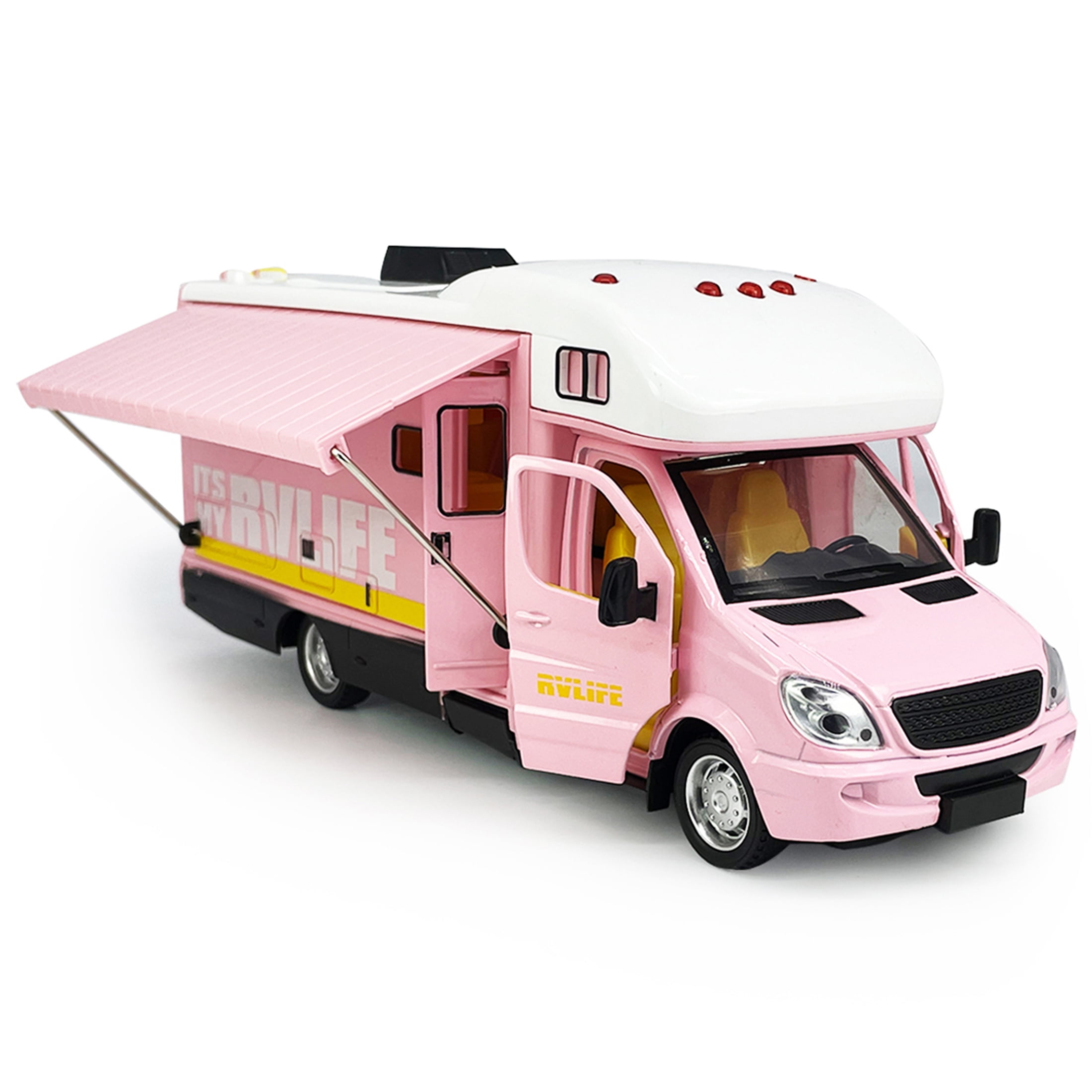 Toy Camper RV Motorhome Toys Girls Pink Diecast Metal Pull Back Model ...