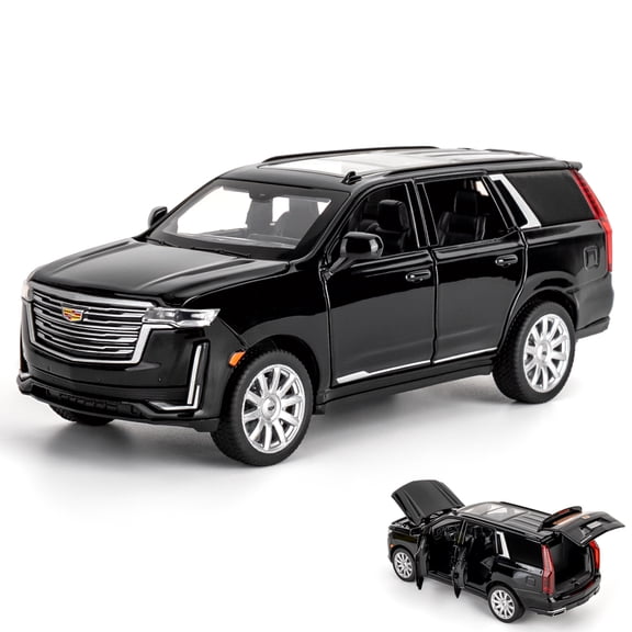 Toy Car Compatible for 1:32 SUV Model Car, Play vehicle, Alloy Pull Back Diecast Collectible Car with Sounds＆Lights for Kids Boys Girls and Adults, Gift Black