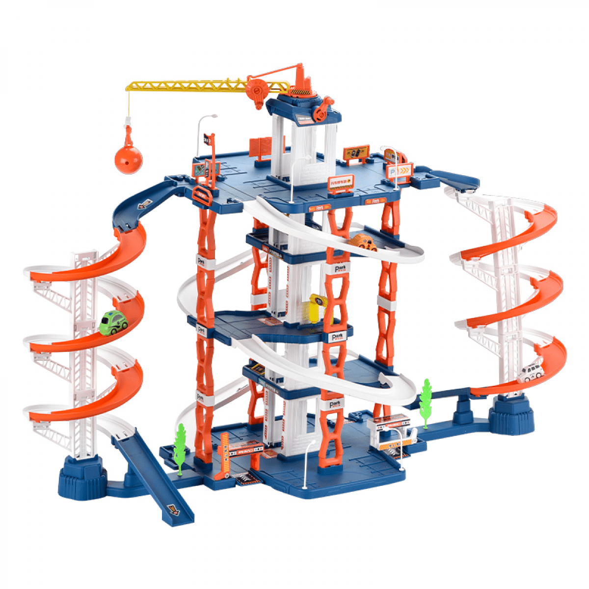 Toy Car Garage Playset Parking Garage Toys with 3 Cars Track & Manual Lift, Car Ramp Toy for Kids Ages 3+ Indoor Gifts
