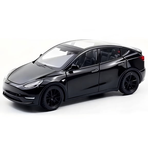 Play Vehicle Model Y, BDTCTK Diecast Pull Back Car Toys Alloy Vehicles with Lights and Sounds 1:32 Scale Model Car (Black