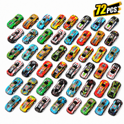 Toy Car Party Favors, 72 Pieces Pull Back Cars Bulk, Mini Racing Cars for Kids, Birthday Gifts, Goodie Bags, Classroom Prizes, School Rewards, Party Bag Fillers, Halloween Favors