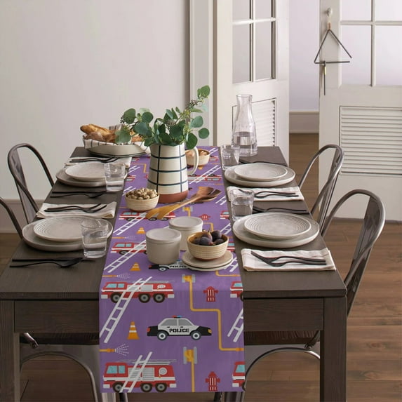 Toy Car Police Car Fire Truck Home Coffee Table TV Counter Luxury Tablecloth Party Dinner Country Wedding Decoration Tablecloth