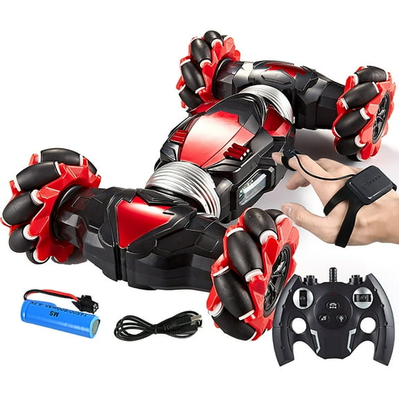 Toy Car RC Tesla Roadster in 1:64 Scale, Remote-Control Vehicle with Controller & USB Cable, Works On & Off Track