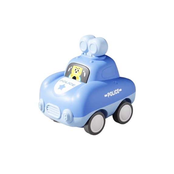 Toy Car for Toddlers, Cute Blue Fire Engine Push‑Powered Vehicle, Friction Powered Mini Car Toy, Educational Play Car Gift for Boys Girls