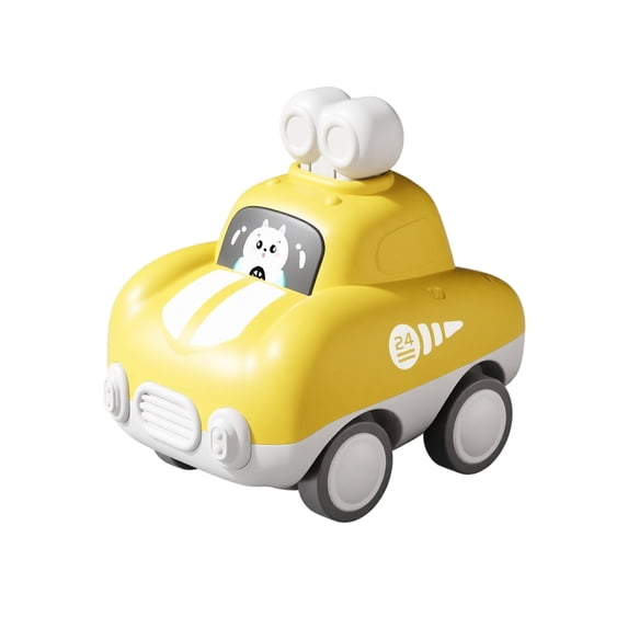Toy Car for Toddlers, Cute Yellow Fire Engine Push‑Powered Vehicle, Friction Powered Mini Car Toy, Educational Play Car Gift for Boys Girls