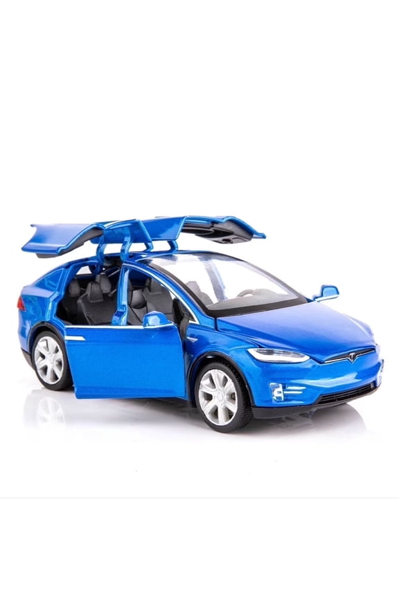 Toy Car Model X, BDTCTK Diecast Pull Back Car Toys Alloy Vehicles with Lights and Sound 1:32 Scale Model Car (Blue)
