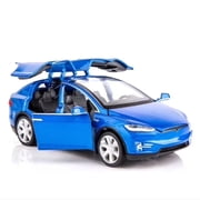 Toy Car Model X, BDTCTK Diecast Pull Back Car Toys Alloy Vehicles with Lights and Sound 132 Scale Model Car Blue