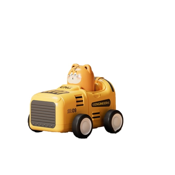 Toy Cars, Push Back Car Toy for Cartoon Pull Back Vehicles Toys Engineering Car Model Blue Party Favors Boys Girls Gift ( Yellow, 3.7 inch, 1Pcs )