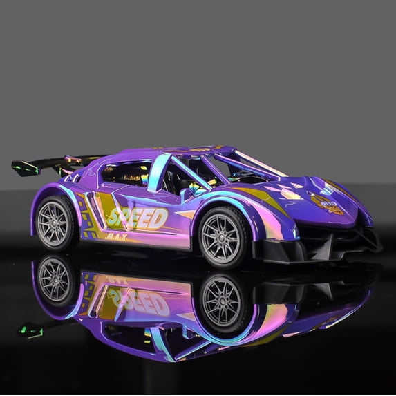 Toy Cars, ZzCityTK Inertial Racing Car Model, ABS Plastic Durable Push and Go Toy Vehicle for Kids with Rubber Wheels, Purple