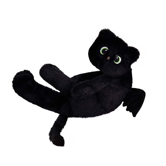 Toy Cat with Bat - Soft Black Pillow Long Cat Body Pillows for Decoration Cute Cat Birthday Sleep Companion