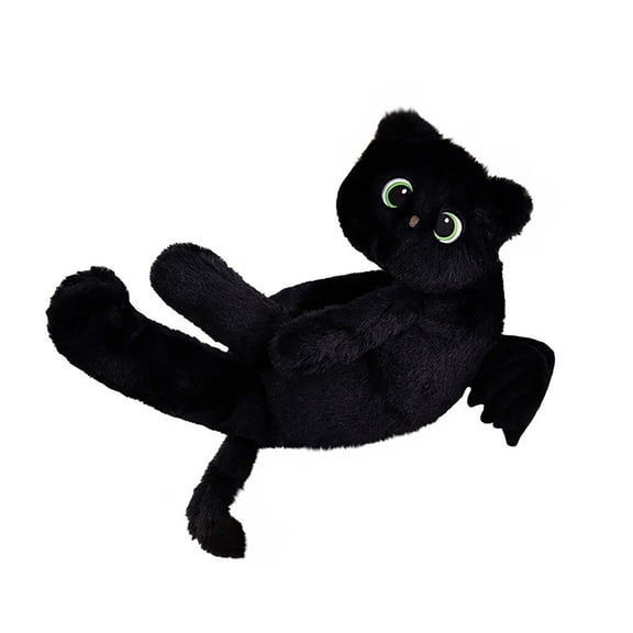 Toy Cat with Bat - Soft Black Pillow for Decoration and Cozy Body Pillow Idea