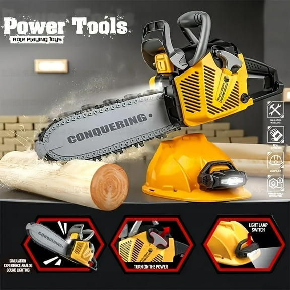 Toy Chainsaw for Kids - Realistic Pretend Play Chainsaw Toy with Sound & Rotating Chain - Fun Kids Tool Set & Power Tools for Outdoor Play - Perfect Gift for Boys & Girls Ages 3+