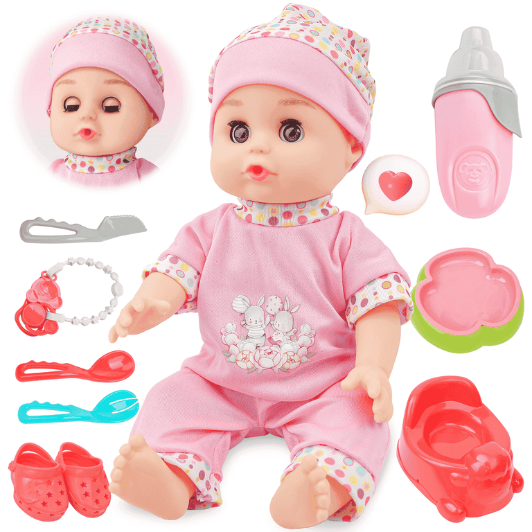 Toy Choi's 14 inch Baby Doll Play Set for Kids, Reborn Doll with