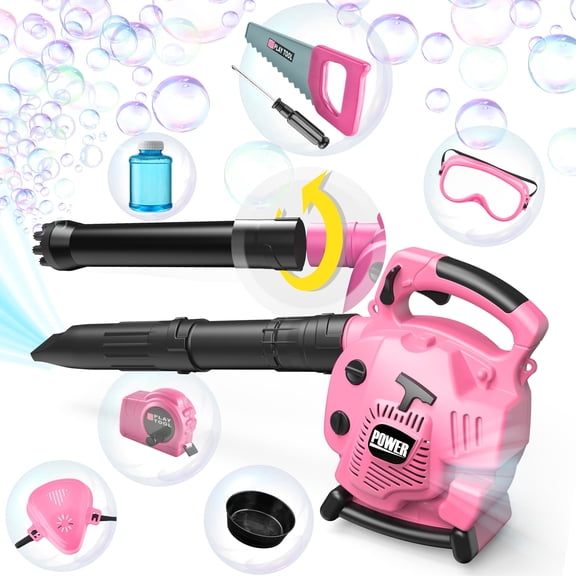 Toy Choi's 2-in-1 Kids Leaf Blower & Bubble Blower Kit, Pretend Play Toy Leaf Blower Bubble Machine, Outdoor Bubble Toys for Toddlers Boys Girls