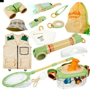 Toy Choi's Kid  Explorer Kit, Outdoor Explorer Binoculars with Camping Kit, Kids Nature Kit, Outdoor Camping Adventure Toys for Toddlers 3+