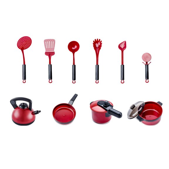 20-Piece Realistic Kitchen Playset with Cuttable Food, Plastic Cooking Toys for Kids 4+, Chef Role-Play Kitchen Set Accessories with Pots Pans Utensils