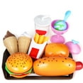 thumbnail image 1 of Burger Playset Realistic Disassemblable Fast Food Toys with Fries & Ice Cream for Kids, Multicolor Kitchen Role-Play Learning Cooking Set Toys for Boys Girls, 1 of 6
