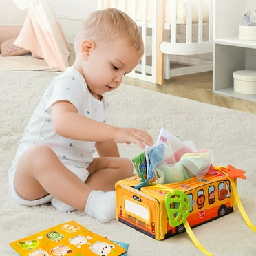 Toy Clearance! Enlightenment Early Education Puzzle Can Not Tear The Tissue Box Draw Toys Exercise The Baby's Finger Grasp Strength And Training Ability(Orange)
