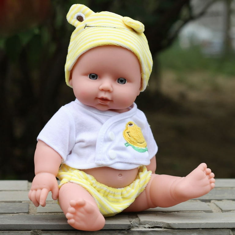 Toy Clearance Under Kids Emulated Doll Soft Children Reborn Toys Boy Girl Birthday Gift Yellow A