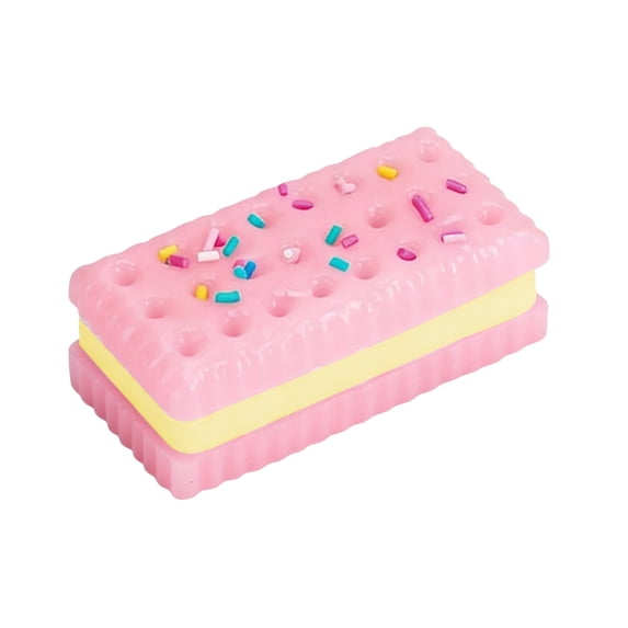 Toy Cookie Stress Relief Fidget Sensory Toy for Relaxation, TPR Pinching Toy, Portable Anxiety Relief Desk Toy, Pink Cookie Squeeze Ball