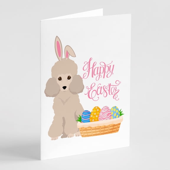 Toy Cream Poodle Easter Greeting Cards and Envelopes Pack of 8 7 in x 5 in