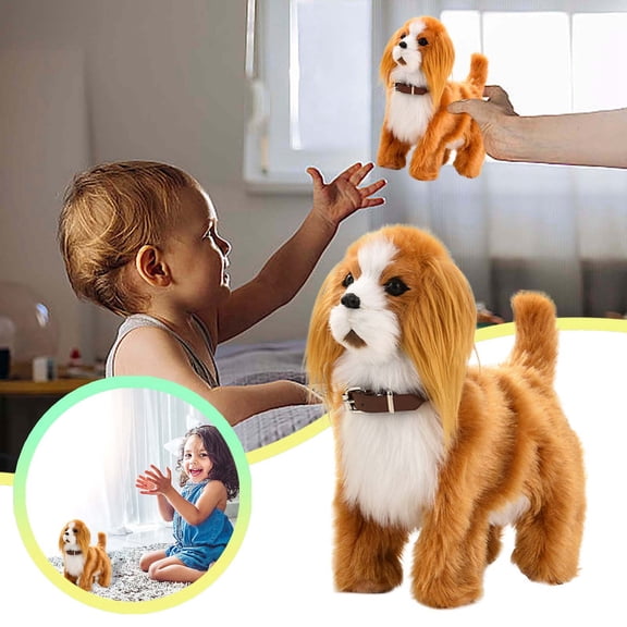 Toy Dog Realistic Companion for Home And Outdoor Use with Soft Lifelike Feel And Comfort for Kids 3+ Interior Toy Product,8.66 inch,Yellow