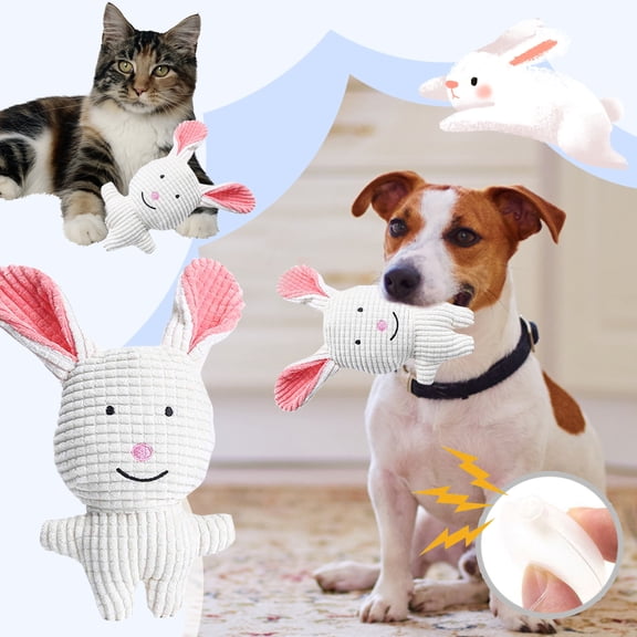 Toy Dog Toys Assortment Bundle with Squeaky Toys for Medium to Large Dogs – Pet Toy Set for Interactive Play and Puppy Joy, 7.1x9.45x2.17 inch, White
