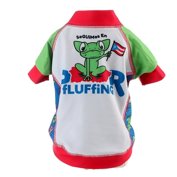 Boricua Rash Guard Swimsuit Shirt with SPF 50 Sun Protection, Size XS, for Dogs and Cats by Toy Doggie's Collections Add Sun Protection to Your Dog While Going on an Adventure