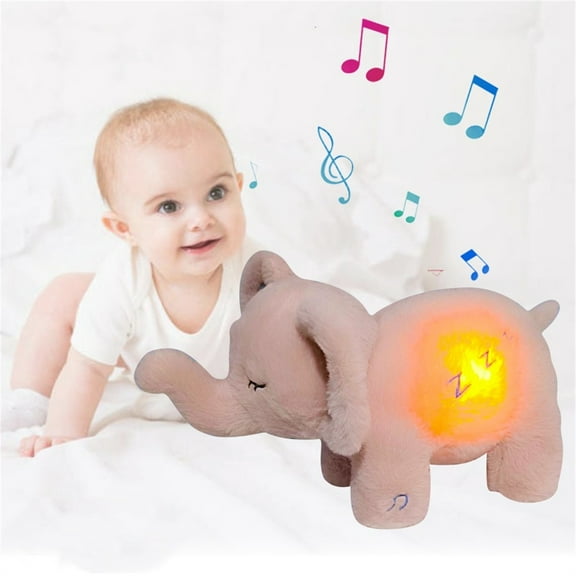 Toys Elephant Breathing Stuffed Animal with Musical Lights Rhythmic Motion and Cozy Sleep Companion for Kids and Babies