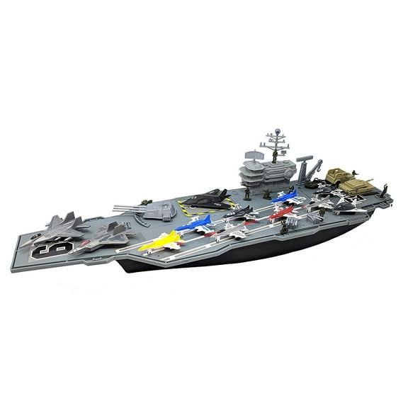 Toy Essentials Mini Aircraft Carrier with Accessories and Crane, 27 Piece