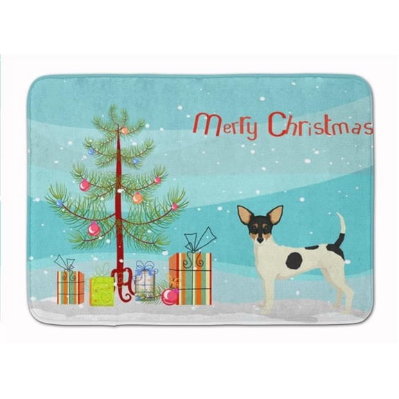Toy Fox Terrier Christmas Tree Machine Washable Memory Foam Mat