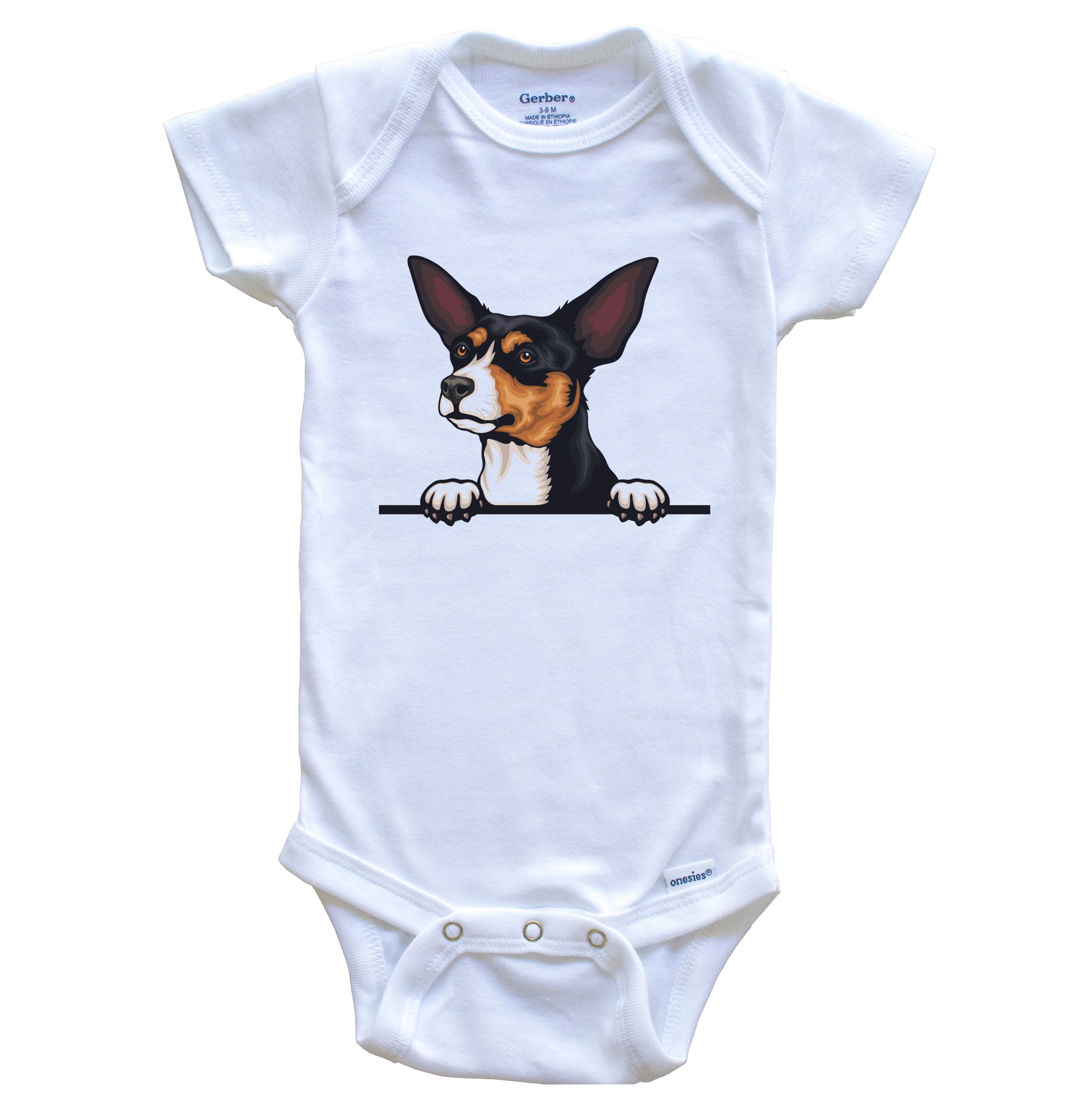 Toy Fox Terrier Dog Breed Cute One Piece Baby Bodysuit, 0-3 months white