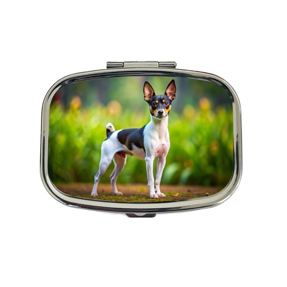 Toy Fox Terrier Dog Photo Small Travel Handbag Pill Box Case