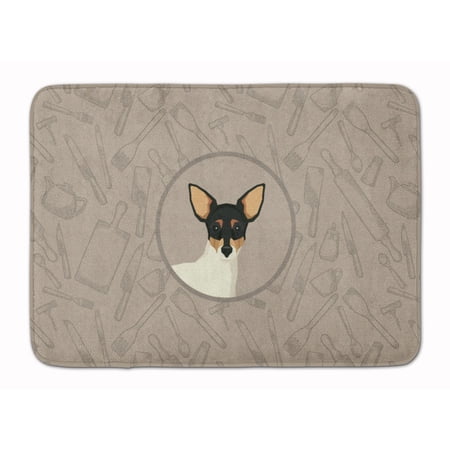 Toy Fox Terrier In the Kitchen Machine Washable Memory Foam Mat