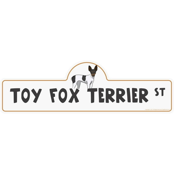Toy Fox Terrier Street Sign | Indoor/Outdoor | Dog Lover Funny Home Décor for Garages, Living Rooms, Bedroom, Offices | SignMission personalized gift | 36" Wide