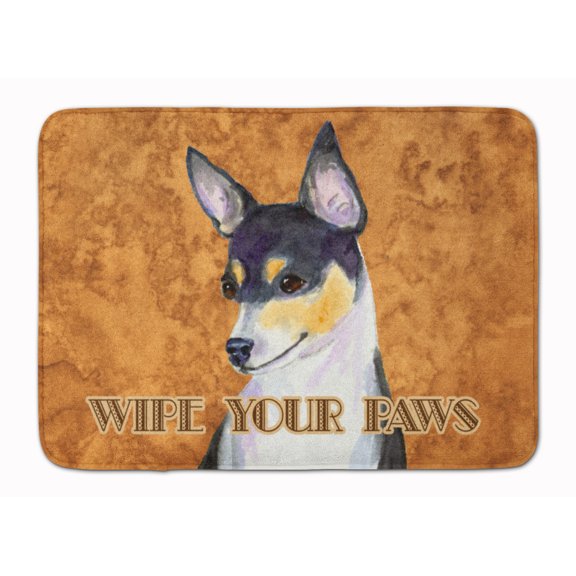 Toy Fox Terrier Wipe your Paws Machine Washable Memory Foam Mat