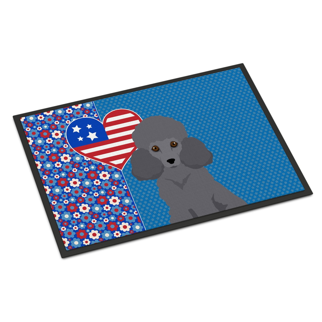 Toy Grey Poodle USA American Indoor or Outdoor Mat 24x36