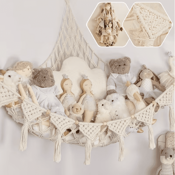 Toy Hammock,Stuffed Animal Hammock Corner,Toy Net Bag,Hanging Storage