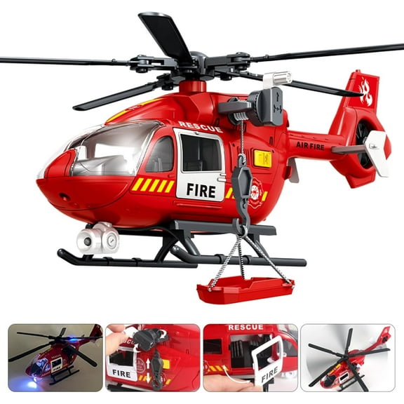 Toy Helicopter with Lights and Sound, Pretend Rescue Helicopter for Toddlers, Toys for 3, 4, 5, 6 Year Old Boys, Pull Back Propeller, Army Toys