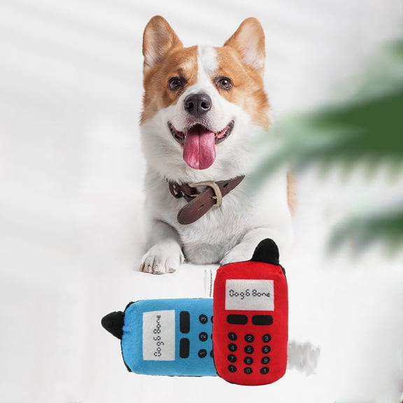 Toy for – Indestructible Squeaky Chew Toy Featuring Cell Phone Shape Indoor Outdoor Play Safe For Cats Dogs Soft Yet Tough Entertainment, 12.5x6cm, Blue