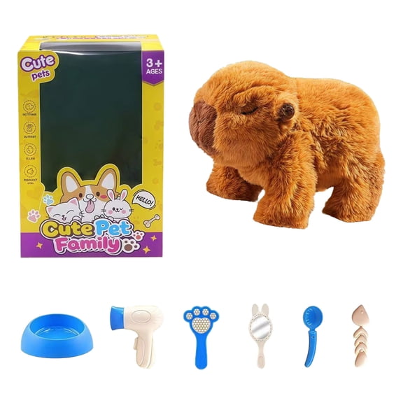 Toy for Indoor Use Realistic Capybara Robotic Companion with Cat-Like Animate Walking Barking Tail Wagging Smart Features Interactive Toy for Kids 3+ Birthday Easter