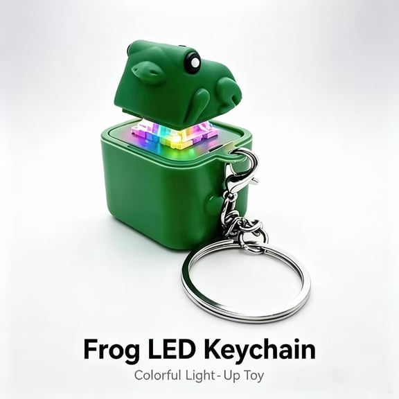 Toy Keychain Keyboard Clicker Fidget, Stress Relief Rechargeable Frog Croaking Clicker Fidget Toy, Cute Anxiety Fidgets for Adults Kids Backpack, 6 Pack